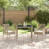Ensemble de salle à manger pour jardin 3 pcs Beige 