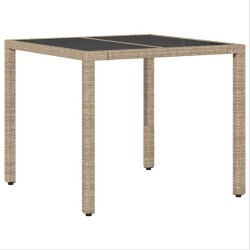 Ensemble de salle à manger pour jardin 3 pcs Beige 