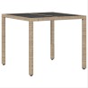 Ensemble de salle à manger pour jardin 3 pcs Beige 