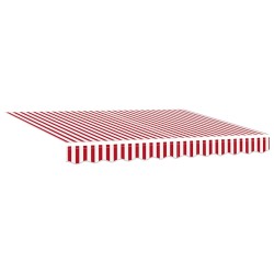 Store manuel rétractable , rayé rouge et blanc, 300 x 250 cm 