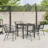 Ensemble de salle à manger de jardin de 5 pièces en poly rotin noir 