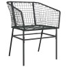 Ensemble de salle à manger de jardin de 5 pièces en poly rotin noir 
