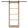 Porte Coulissante avec Kit de Matériel 'ORKDAL'Bois Massif & Verre 