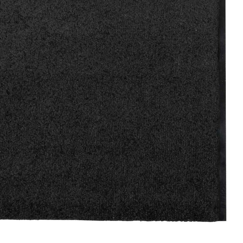 Tapis de sol lavable noir 120x350 cm 