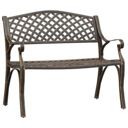 Banc de jardin 102 cm aluminium coulé bronze 
