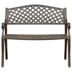 Banc de jardin 102 cm aluminium coulé bronze 