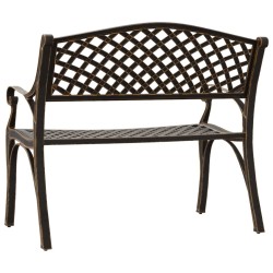Banc de jardin 102 cm aluminium coulé bronze 