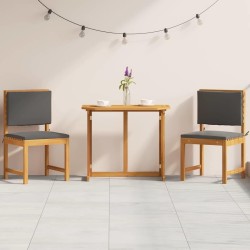 Ensemble de salle à manger de jardin 3 pièces en bois massif d'acacia 