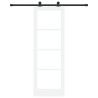 Porte coulissante avec kit de matériel 'ORKDAL'bois massif blanc et verre 