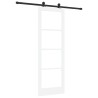 Porte coulissante avec kit de matériel 'ORKDAL'bois massif blanc et verre 