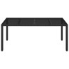 Table de jardin dessus en verre Noir 190x90x75cm Résine tressée 