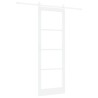 Porte Coulissante avec Kit de Quincaillerie Blanche 83x232 cm Bois Massif Pin 