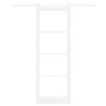 Porte Coulissante avec Kit de Quincaillerie Blanche 83x232 cm Bois Massif Pin 
