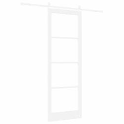 Porte Coulissante avec Kit de Quincaillerie Blanche 83x232 cm Bois Massif Pin 