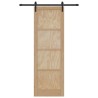 Porte Coulissante avec Ensemble de Quincaillerie 78x232 cm en Bois de Pin Massif 