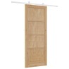 Porte coulissante avec kit de quincaillerie 86x211 cm en bois massif de pin 