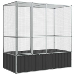 Volière argenté 210,5x107x212 cm acier 