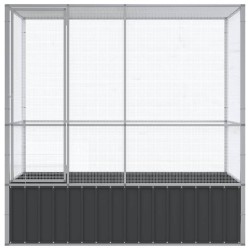 Volière argenté 210,5x107x212 cm acier 