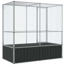 Volière argenté 210,5x107x212 cm acier 