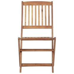 Chaises pliables de jardin lot de 4 avec coussins Bois d'acacia 