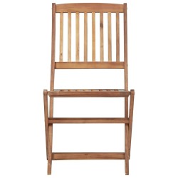 Chaises pliables de jardin lot de 4 avec coussins Bois d'acacia 