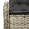 Canapé de jardin 2 places avec coussins gris clair en poly rotin 
