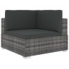 Chaise d'angle 1 pc et coussins Résine tressée Gris 