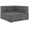 Chaise d'angle 1 pc et coussins Résine tressée Gris 