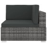 Chaise d'angle 1 pc et coussins Résine tressée Gris 