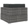 Chaise d'angle 1 pc et coussins Résine tressée Gris 