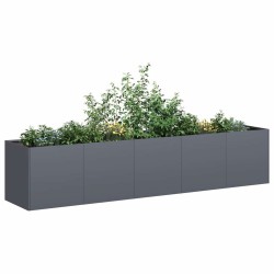 Jardinière anthracite 200x40x40 cm acier laminé à froid 