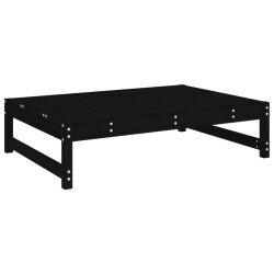 Repose-pied de jardin 120x80 cm noir bois de pin massif 