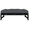 Repose-pied de jardin 120x80 cm noir bois de pin massif 
