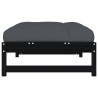Repose-pied de jardin 120x80 cm noir bois de pin massif 