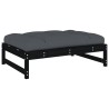 Repose-pied de jardin 120x80 cm noir bois de pin massif 