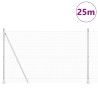 Clôture en Fil Soudé avec 13 Poteaux Flasques 1.6x25 m Acier Galvanisé 