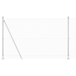 Clôture en Fil Soudé avec 13 Poteaux Flasques 1.6x25 m Acier Galvanisé 