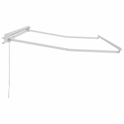 Auvent Manuel Blanc 4 x 2 m Aluminium, Tissu 