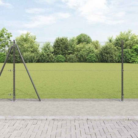 Set de clôture Set de 2 Gris Acier 25 x 1,2 m Résistant 