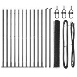 Set de clôture Set de 2 Gris Acier 25 x 1,2 m Résistant 