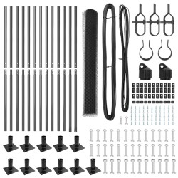 Set de clôture Set de 2 Gris Acier 25 x 1,2 m Résistant 