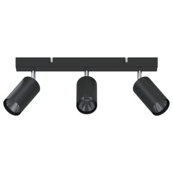 Projecteur de Plafond 3 Voies Ajustable Noir GU10 