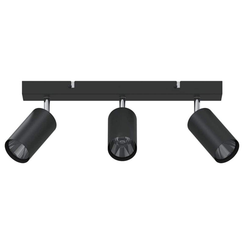 Projecteur de Plafond 3 Voies Ajustable Noir GU10 