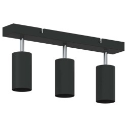 Projecteur de Plafond 3 Voies Ajustable Noir GU10 