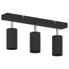 Projecteur de Plafond 3 Voies Ajustable Noir GU10 
