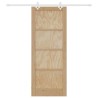 Porte coulissante avec ensemble de matériel 83x211 cm en bois de pin massif 