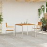 Chaises de jardin empilables 2 pcs en bois d'acacia et acier inoxydable 