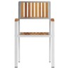 Chaises de jardin empilables 2 pcs en bois d'acacia et acier inoxydable 