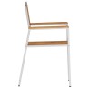 Chaises de jardin empilables 2 pcs en bois d'acacia et acier inoxydable 