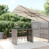 Table de bar et dessus en verre gris 145x80x110 cm poly rotin 